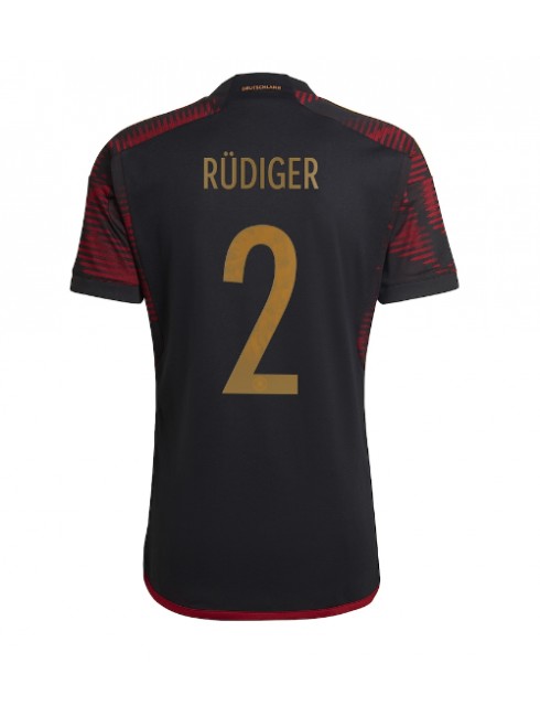 Tyskland Antonio Rudiger #2 Replika Borta Kläder VM 2022 Kortärmad